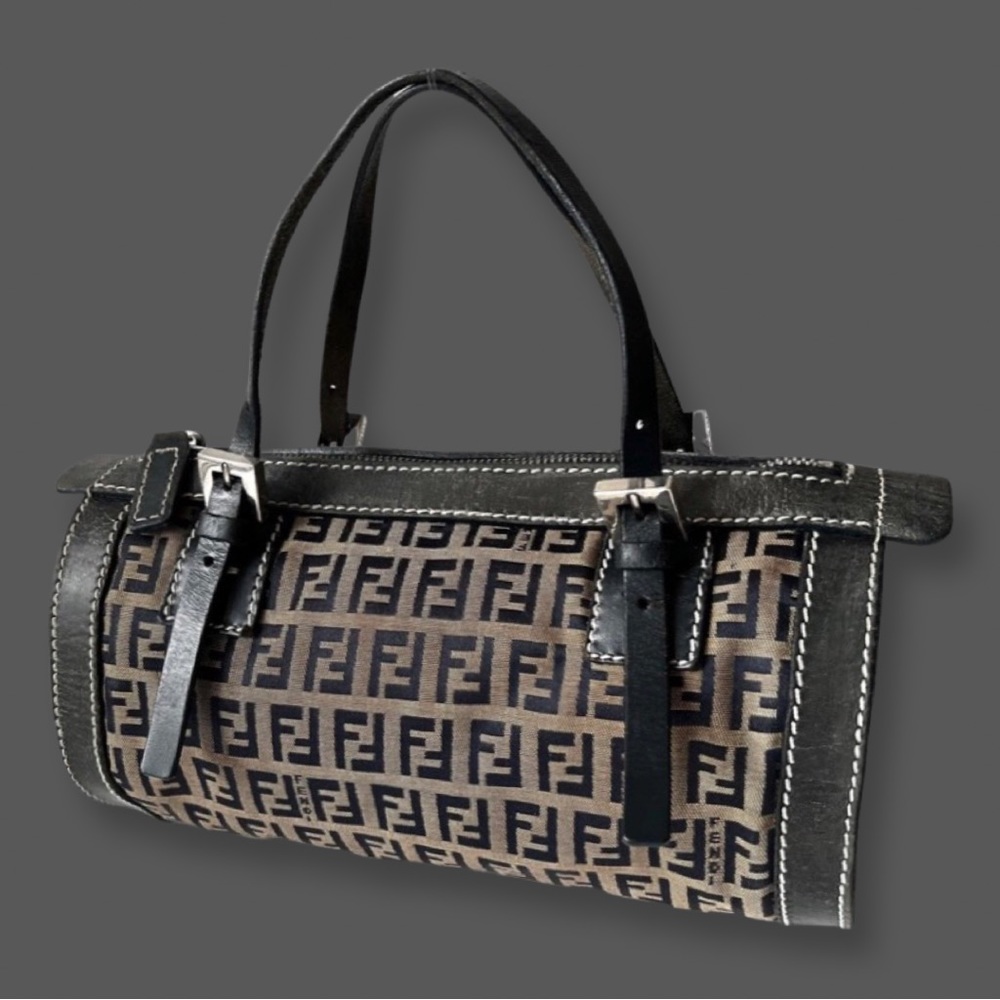 FENDI Authentic Vintage Zucchino Cylindrical Bag